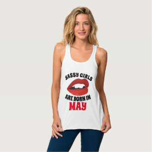 MAY BIRTHDAY Dam T-shirts Linne Med Racerback