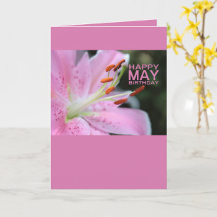 May Birthday Lily Birth Month Flower Kort