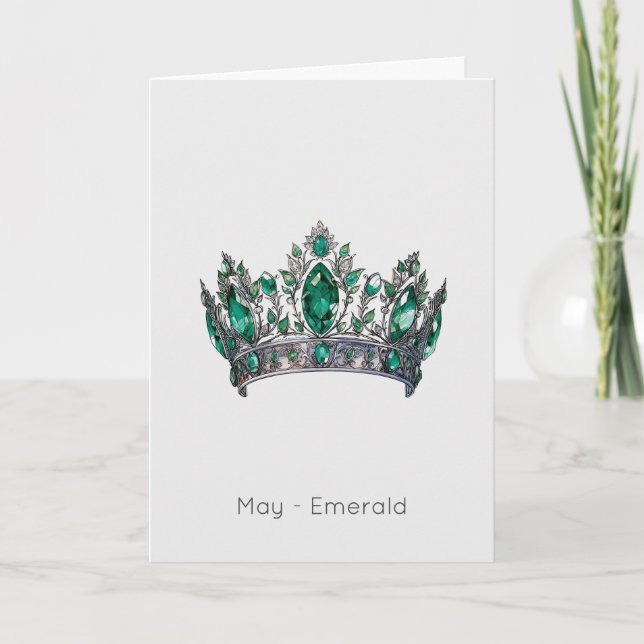 May Birthstone Emerald Birthday Card Kort (Framsida)