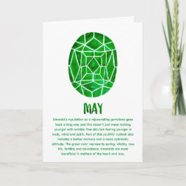 May Birthstone Emerald Birthday Watercolor Card Kort