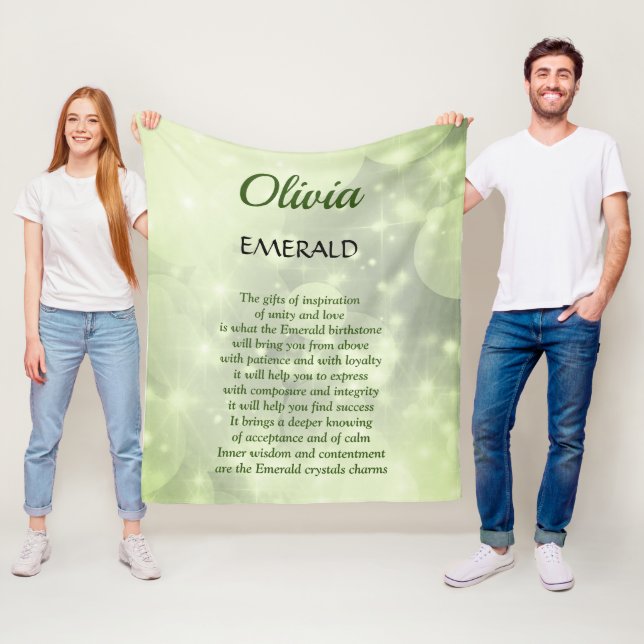 May Birthstone Emerald-design Fleecefilt (På plats)