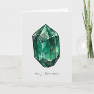 May Birthstone Emerald Grattis på födelsedagen Car Kort