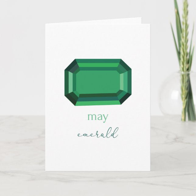 May Birthstone Emerald Kort (Framsida)