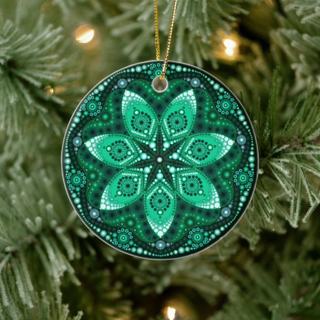 May Birthstone Emerald Mandala Ornament (Träd)