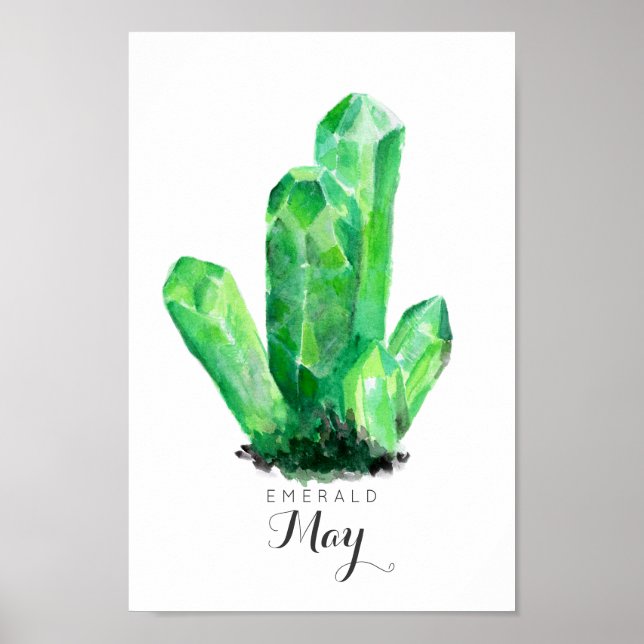 May Birthstone - Emerald Watercolor | POSTER (Framsidan)