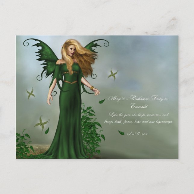 May Birthstone Fairy Vykort (Framsida)