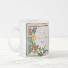 May Blommars Hawthorn and Lily of the Valley Frostad Glasmugg
