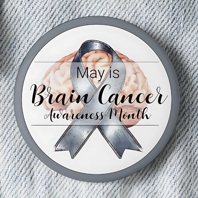 May Brain Cancer Awareness Month Knapp (May is Brain Cancer Awareness Month pinback button.)