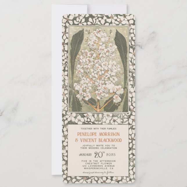 May Chestnut Flower - Vintage bröllop Inbjudningar (Framsida)