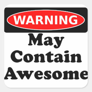 May Contain Fantastisk Fyrkantigt Klistermärke