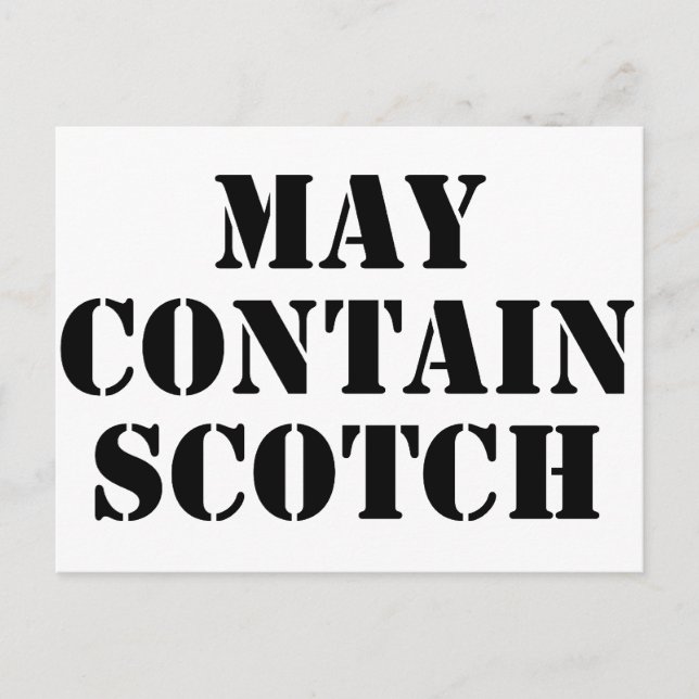 May Contain Scotch Vykort (Framsida)