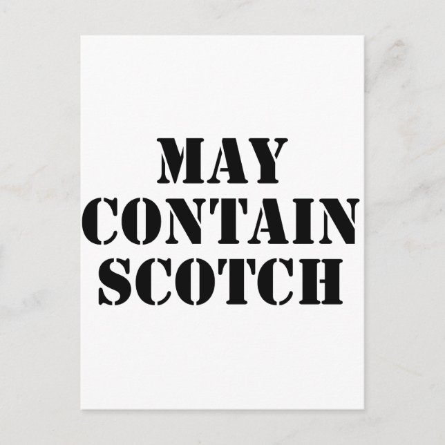 May Contain Scotch Vykort (Framsida)