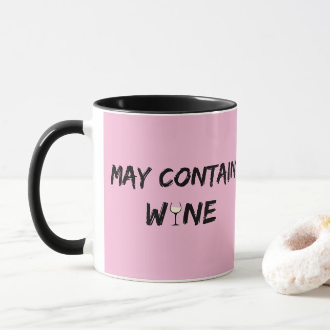 May Contain Vin | Vita Vin Mugg (Med munk)