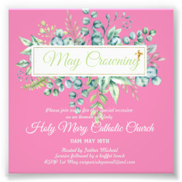 May Crowning Inbjudan Virgin Mary Catholic Inbjuda Fototryck