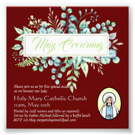 May Crowning Inbjudan Virgin Mary Catholic Inbjuda Fototryck
