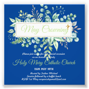 May Crowning Inbjudan Virgin Mary Catholic Inbjuda Fototryck