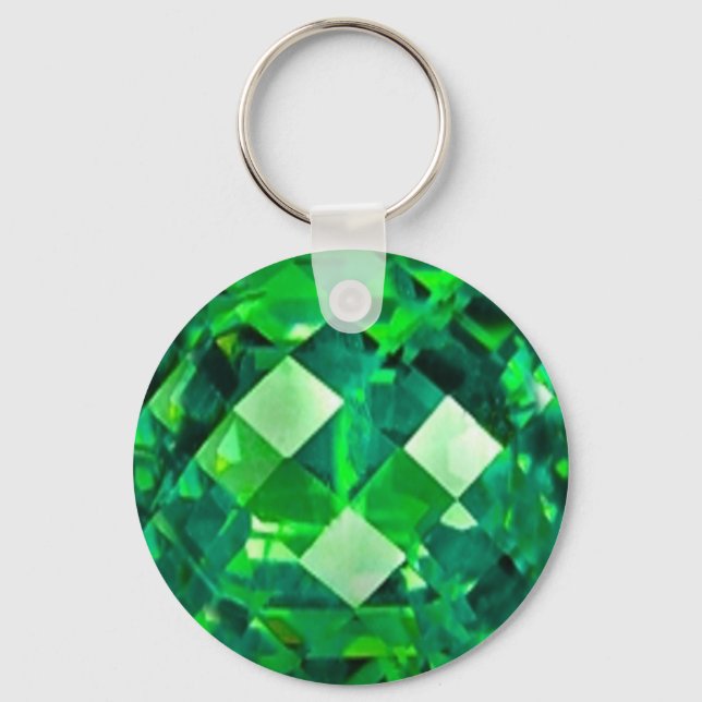 May EMERALD BIRTHSTONE GEM Nyckelring (Framsida)