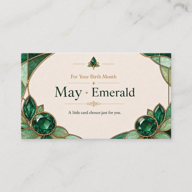 May Emerald Birthstone Shop Card Visitkort (Skapare uppladdad)