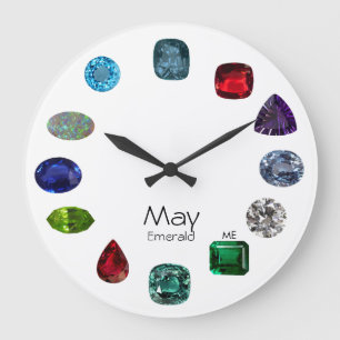 May, Emerald Wall Clock Stor Klocka