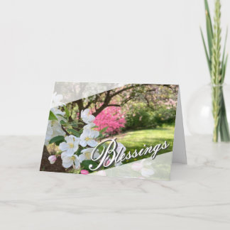 May Flowers Pink Blessings Greeting Card Kort