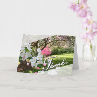 May Flowers Pink Thank You Card Kort