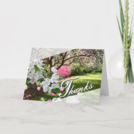 May Flowers Pink Thank You Card Kort