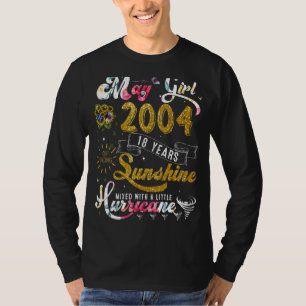May Girl 2004 Sunblommor Butterflies 18:e Birthda T Shirt