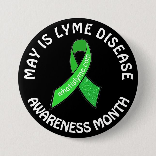 May is Lyme Disease Awareness Month Rosett band Bu Knapp (Framsida)