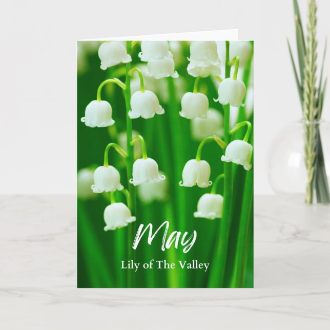 May Lily of the Valley Birth Month Flower Birthday Kort (Framsida)