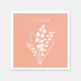 May Lily of the Valley Blommigt Bouquet Custom Nam Pappersservett