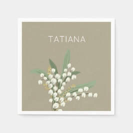May Lily of the Valley Blommigt Bouquet Custom Nam Pappersservett