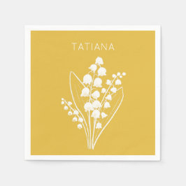 May Lily of the Valley Blommigt Bouquet Custom Nam Pappersservett