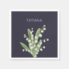 May Lily of the Valley Blommigt Bouquet Custom Nam Pappersservett