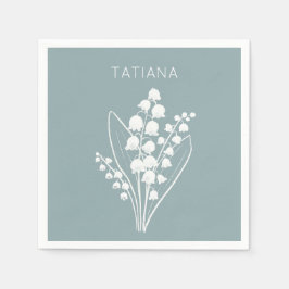 May Lily of the Valley Blommigt Bouquet Custom Nam Pappersservett