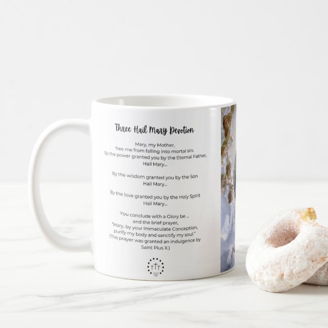 May-Month Mary Three Hail Mary Mugg (Med munk)