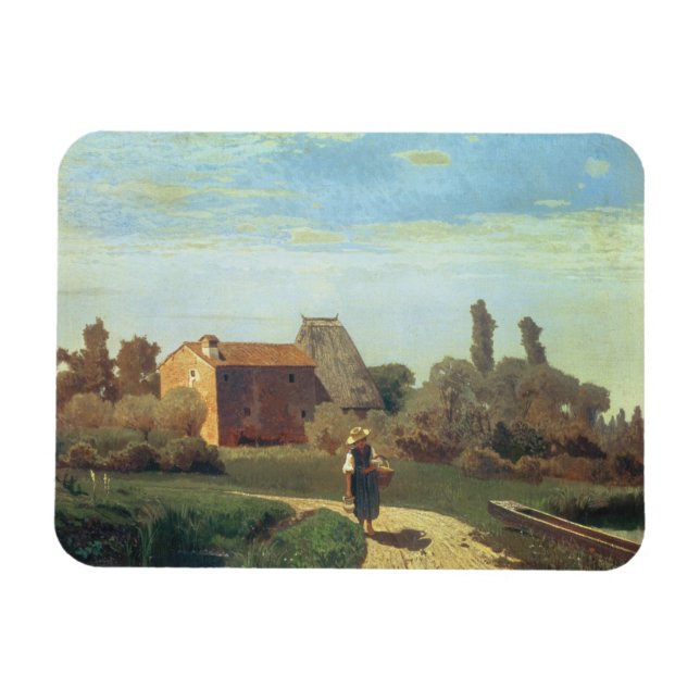 May Morgon (olja på canvas) Magnet (Horisontell)