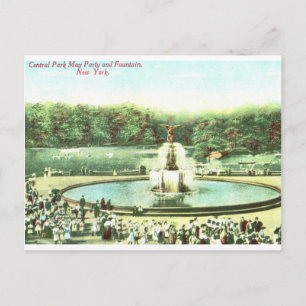 May Party, Central Park, NYC Vintage Vykort