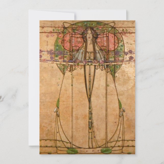 May Queen - Margaret Macdonald Mackintosh Inbjudningar (Framsida)