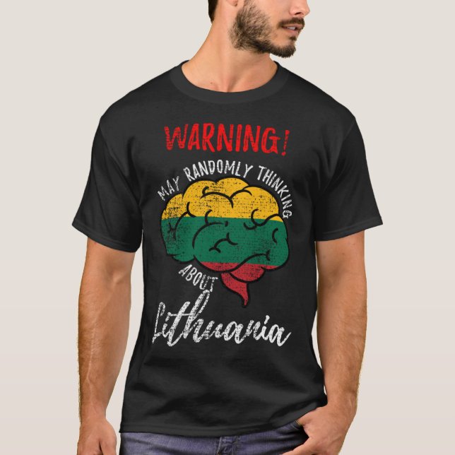 May Randomly Thinking About Lithuania Lithuanian V T Shirt (Framsida)