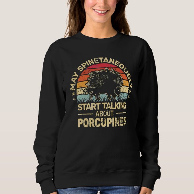 May Spinetaneously talk Porcupines men retro   Por T Shirt (Framsida)