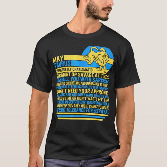 May Taurus Facts Zodiac Sign Solros Astrology T Shirt (Framsida)