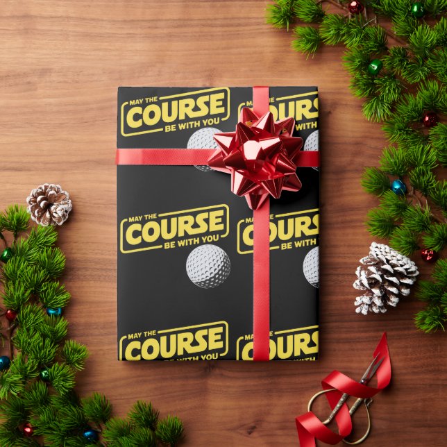 May The Course Be With You Funny Golf Golfing Presentpapper (Julgåva)