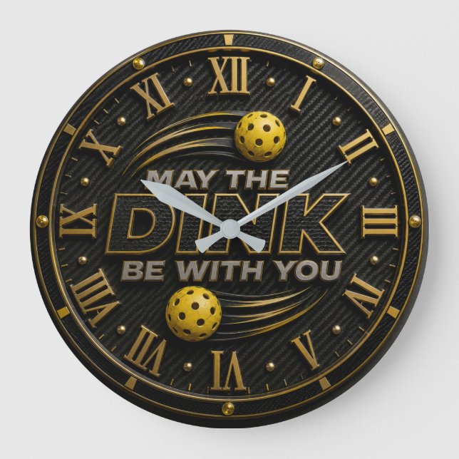 May the Dink Be With You Pickleball Paddle Stor Klocka (Framsida)