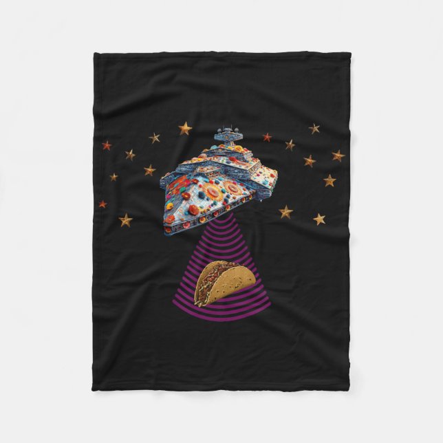 May The Fourth-cinco De Mayo Förstöraren Taco Trac Fleecefilt (Framsidan)