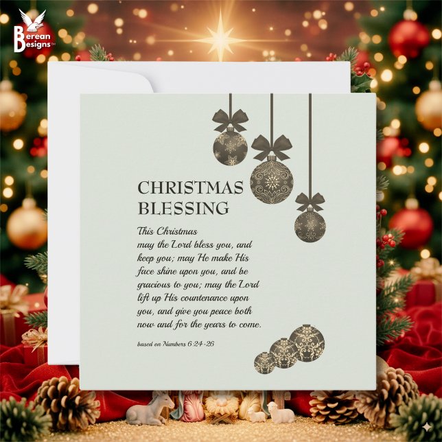 MAY THE LORD BLESS YOU Christian Christmas Julkort (Modern Christian Christmas card based on the Blessing in Numbers 6)
