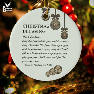 MAY THE LORD BLESS YOU Kristet julfirande Julgransprydnad Keramik