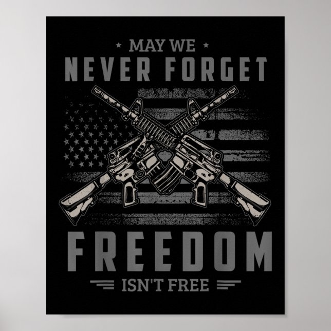 May We Never Forget Freedom Isnt Free Minnesmärke Poster (Framsidan)