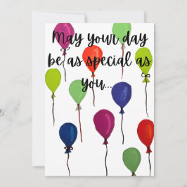 May your day be special colourful balloons tack kort