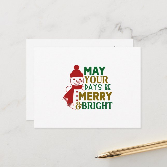May Your Days Be Merry and Bright Jul Vykort (Fram/Back In Situ)
