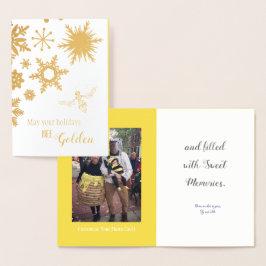 May Your Holidays Bee Golden | Fotokort Folierat Kort